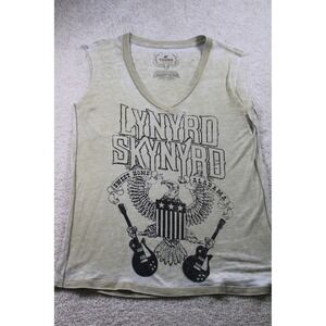 Lynyrd Skynyrd Shirt Womens Large Beige Trunk‎ Ltd Sweet Home Alabama Eagle Tee